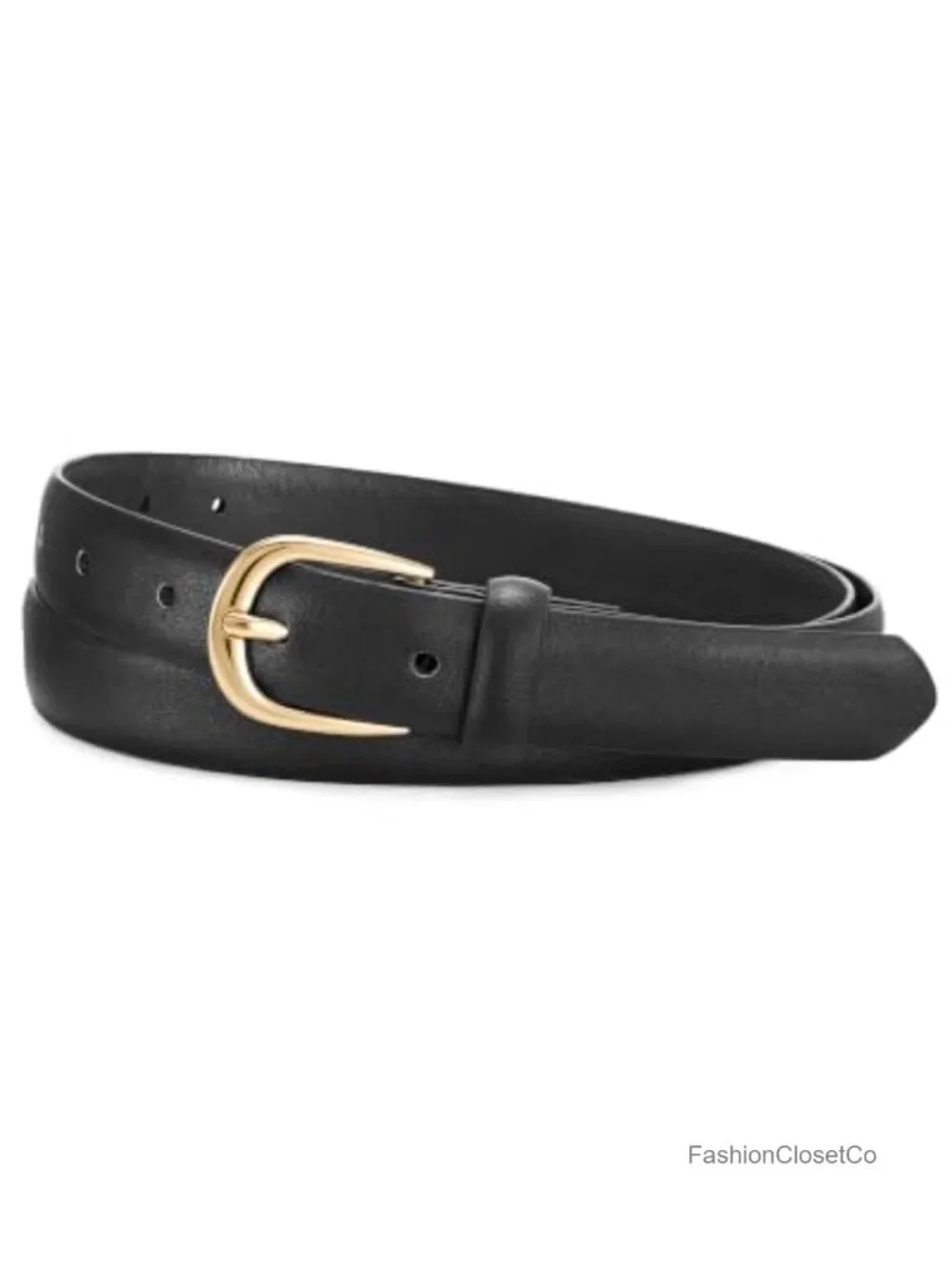 Faux Leather Belt for Women, Gold Buckle, 0.9